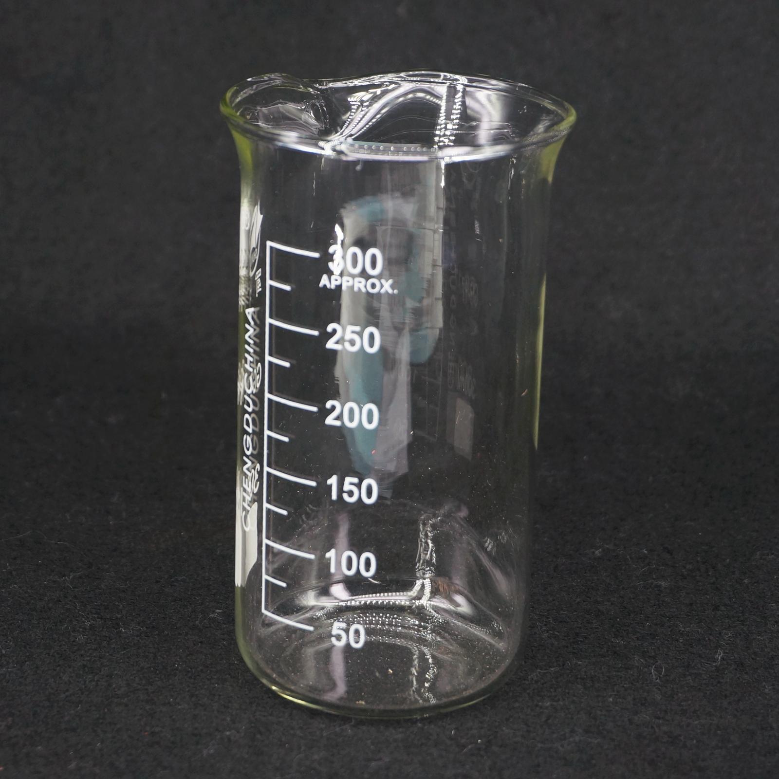 300 Ml Tall Vorm Beker Chemie Laboratorium Borosilicaatglas Transparante Beker Verdikte Met Uitloop