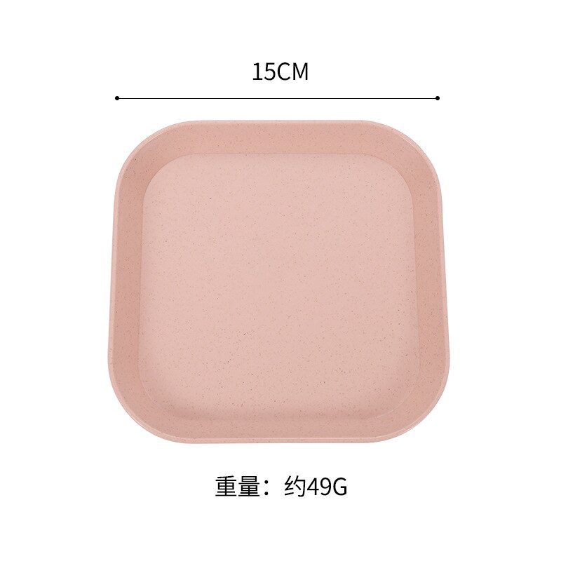 Wheat Straw Tableware Spit Bone Dish Household Plastic Wheat Dish Nordic Dining Garbage Dish Sauce Dish Small Square Plate: Red