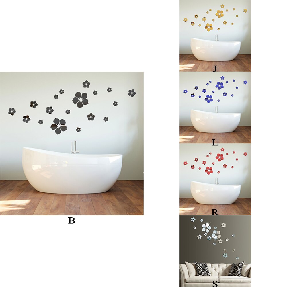 Pegatinas de acrílico para pared DIY con de flores, pegatinas para pared, sala de estar murales para, cuarto de niños, cuarto de baño hermoso