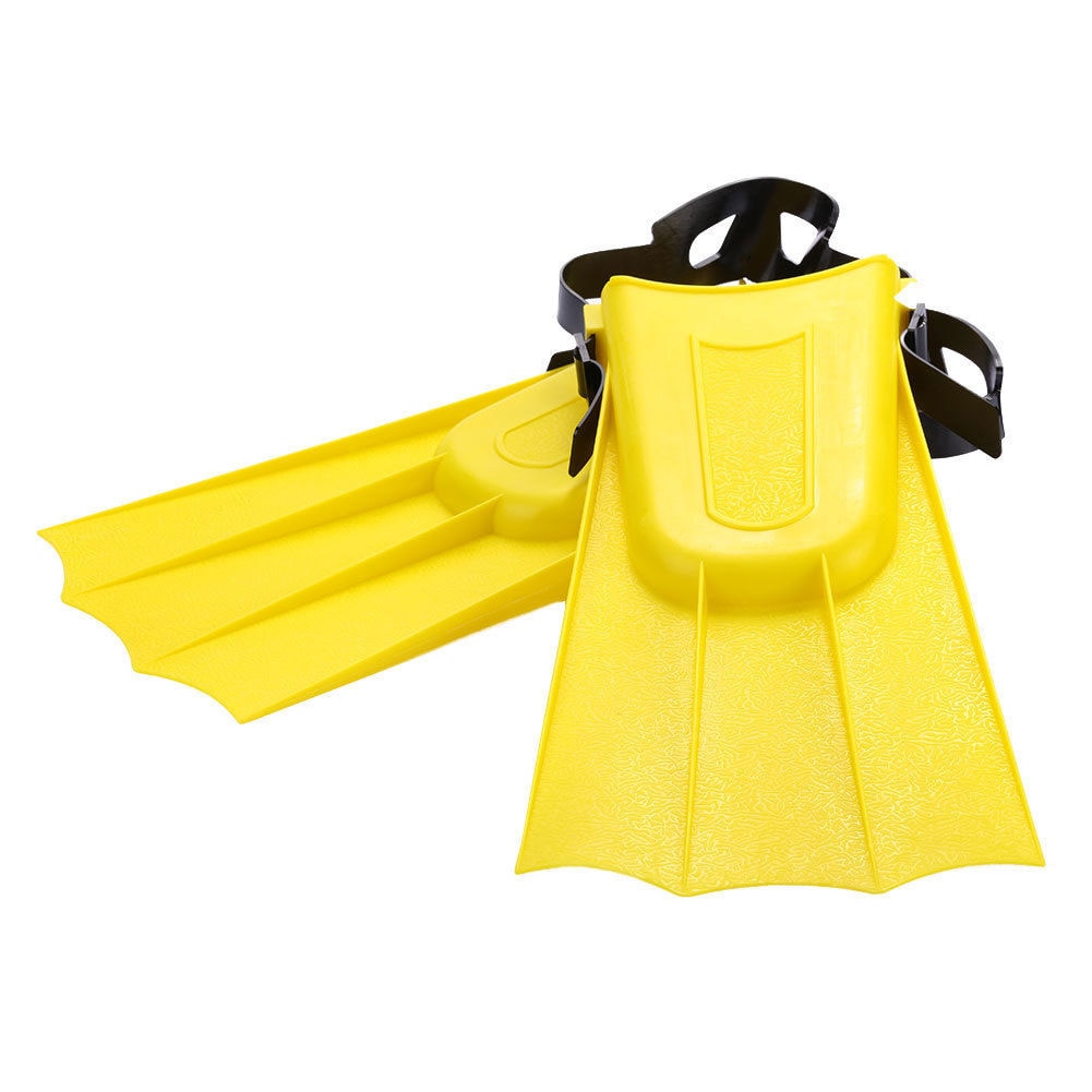 1 Pair Adult Snorkeling Diving Short Fins Swimming Flippers with Adjustable Heel Swimming Fins Kids Flippers Equipment Water Fin: Yellow / L