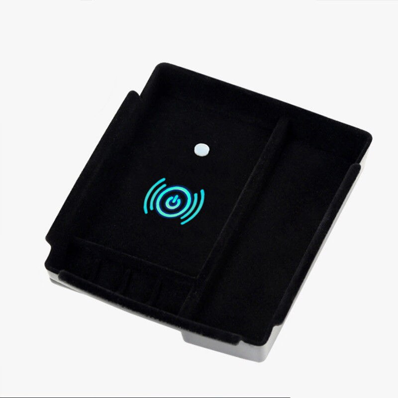 Draadloze oplaadarmsteun organizer console opbergdoos hoes voor tesla model s/x