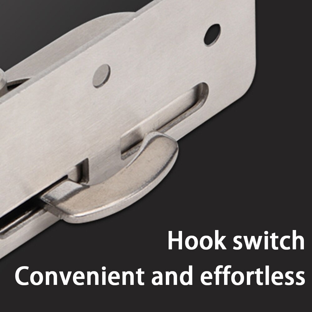 Universal Bolt Sliding 90 Degree Stainless Steel Anti Theft Barn Door Lock Bedroom Buckle Right Angle Curved Rust Proof Home