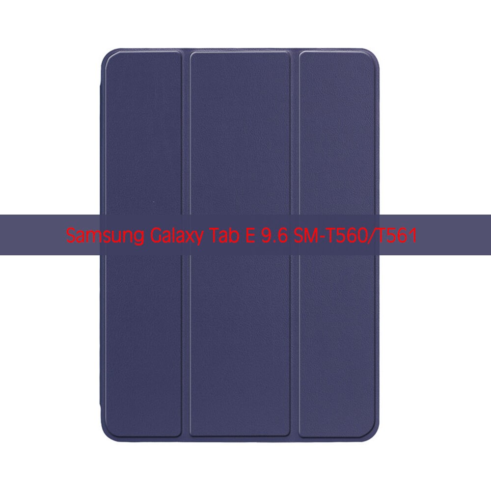 QIJUN étui pour tablette Samsung Galaxy Tab E 9.6 pouces SM-T560 SM-T561 9.6 ''Funda PC dos en cuir: Navy Blue