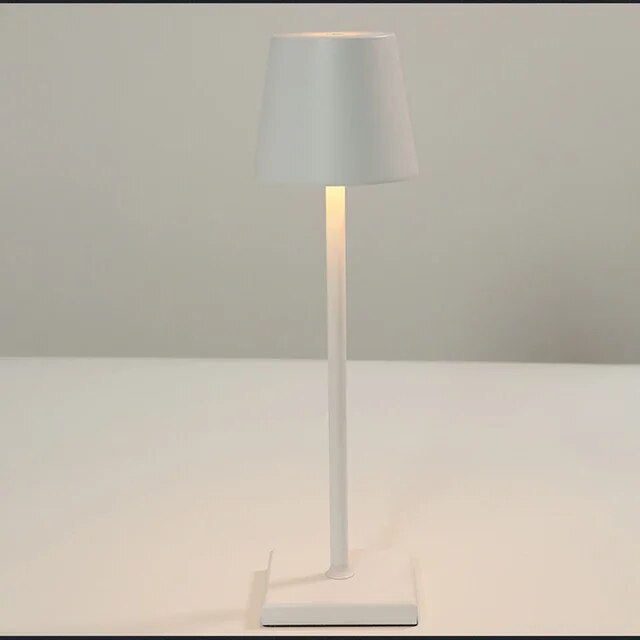Lampada da tavolo per protezione degli occhi a LED a 3 temperature di colore, regolazione continua, controllo touch, pastella ricaricabile per sala da pranzo/soggiorno: WHITE