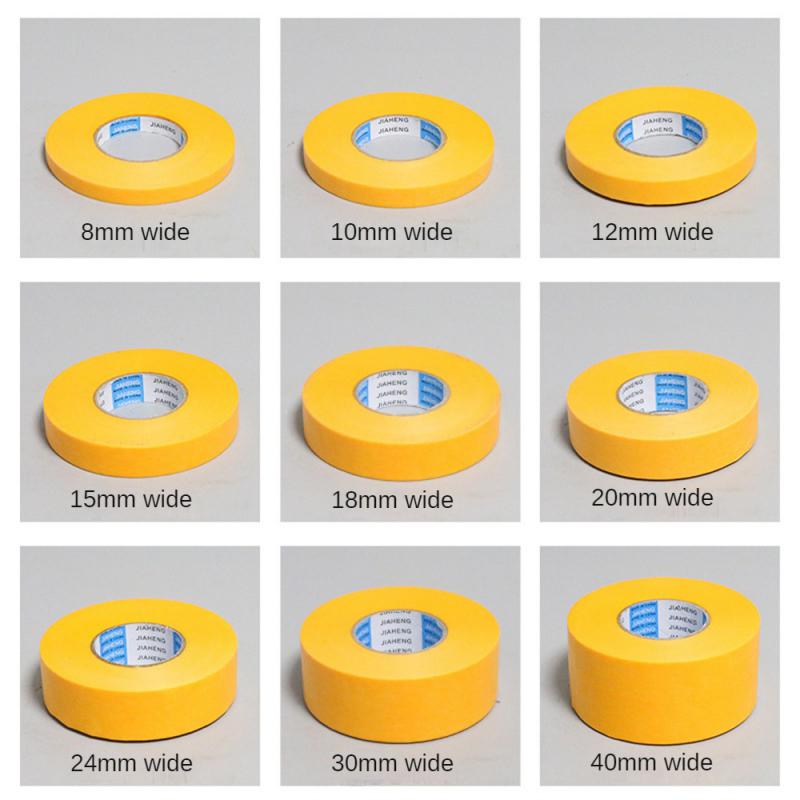 50M Paper Tape Yellow High Viscosity Spray Paint Masking Protection Beauty Seam Color Separation And Paper Masking