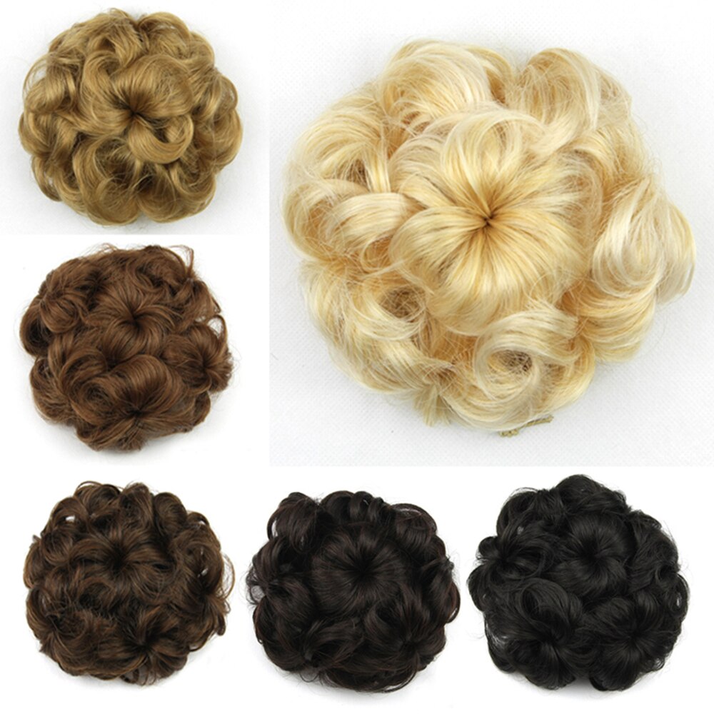 Soowee-coletero de pelo sintético para mujer, moño con forma de flor, banda de goma, 8 colores
