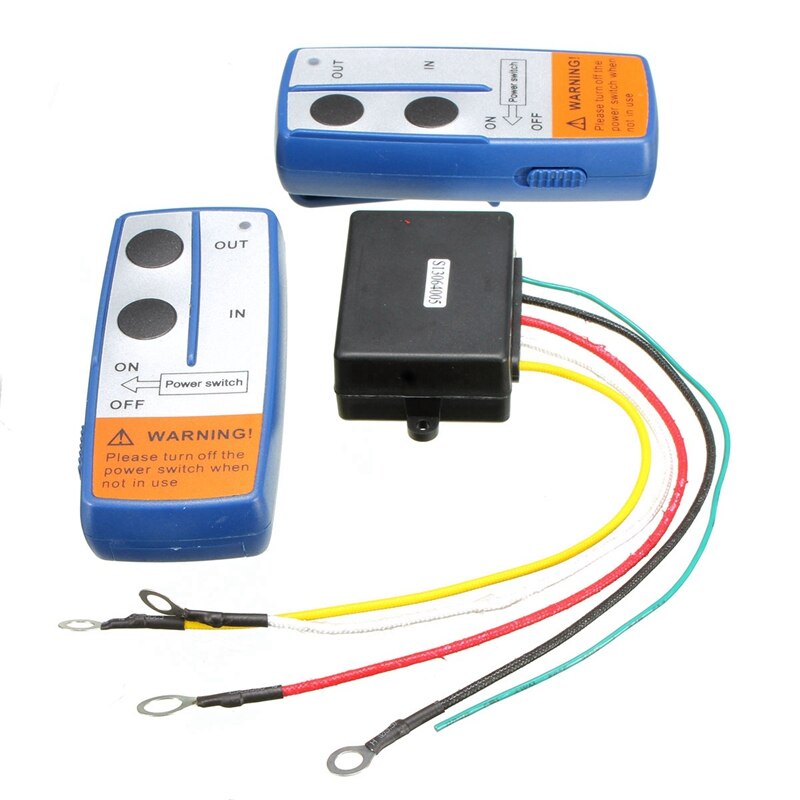 12V Car Wireless Winch Electric Remote Control Switch with Manual Transmitter for Jeep Truck ATV SUV Vehicle Trailer