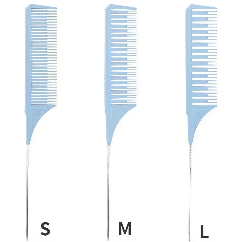 3 Pack Hair Styling Comb Tail Comb Set Dyeing Partition Highlight Braid Cutting Comb Tip Tail Hair Accessories Combs: Light  Blue