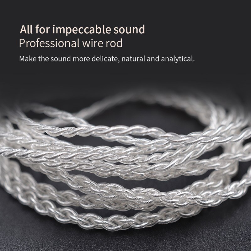 KZ Lightning Silver Plated Cable for iPhone 2Pin/MMCX Connector Plated Silver Upgrade Cable For KZ ZSN/ZS10/ZST/ES4/AS10/BA10