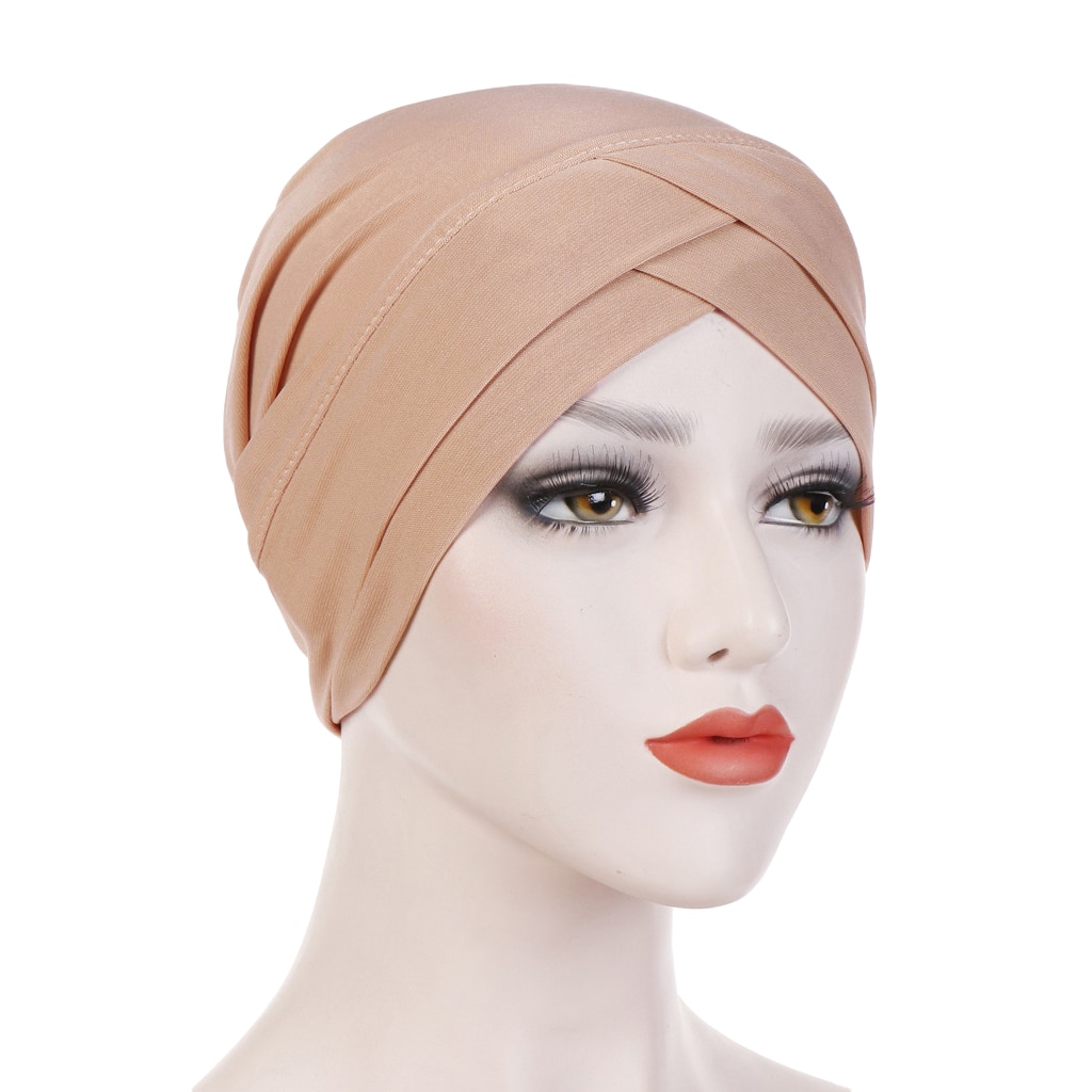 Muslimische Frauen Hijab Turban Hütte Kopf Schal Haarausfall Krebs Chemo Deckel Kopftuch wickeln Islamischen Mütze Motorhaube strecken Headwear Hütte: 14 Kaffee