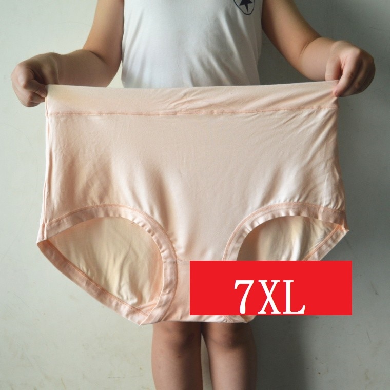 7XL Super large Women's briefs lady's underpants bamboo fiber underwear plus size lingerie high-rise solid underwears 5pcs/lots