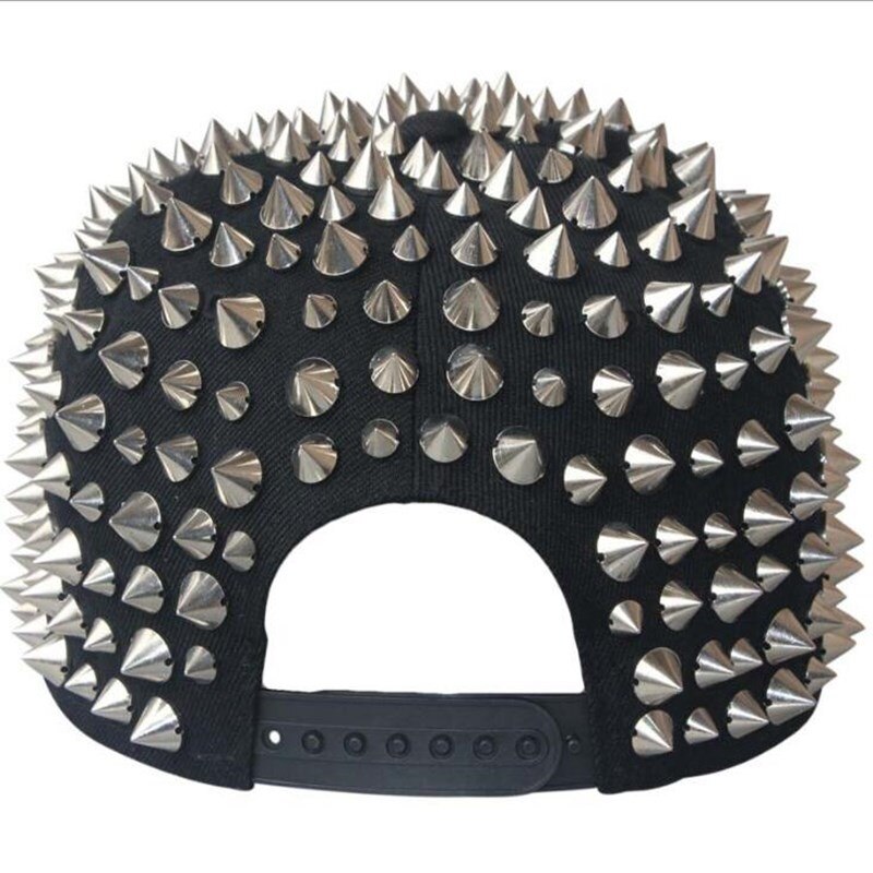 Hip hop Punk Rock Hats Spike Studs Rivets Snapback Caps Men Spring and Autumn Fitted Baseball Caps