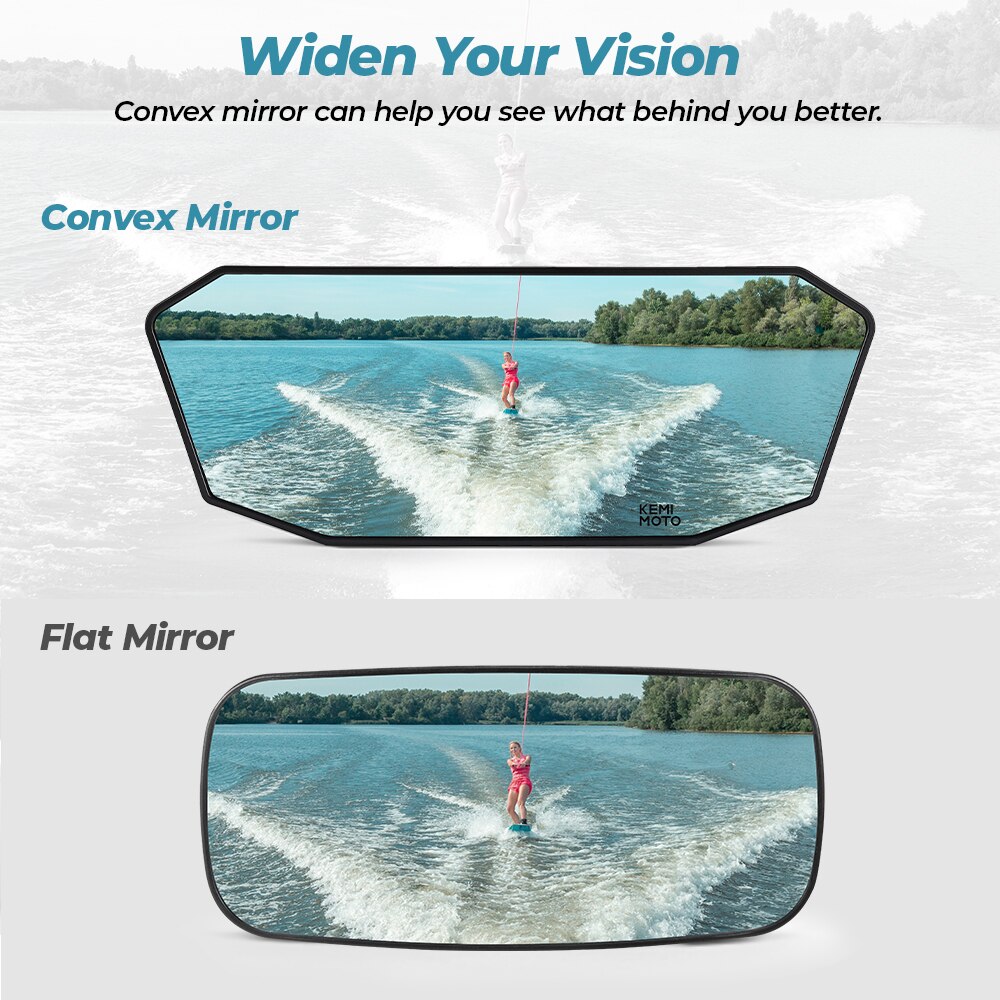 Rear View Marine Boat Mirror Universal Boat Mirrors Rear View for Ski Boats Pontoon Boat Water Sport Watercraft Surfing