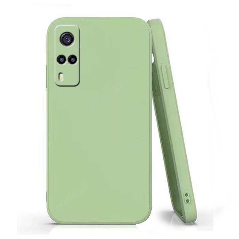 Para capa vivo y53s caso para vivo y53s capas silicone à prova de choque pára armadura volta tpu capa macia para vivo y53s 4g fundas 6.58&quot;: Verde