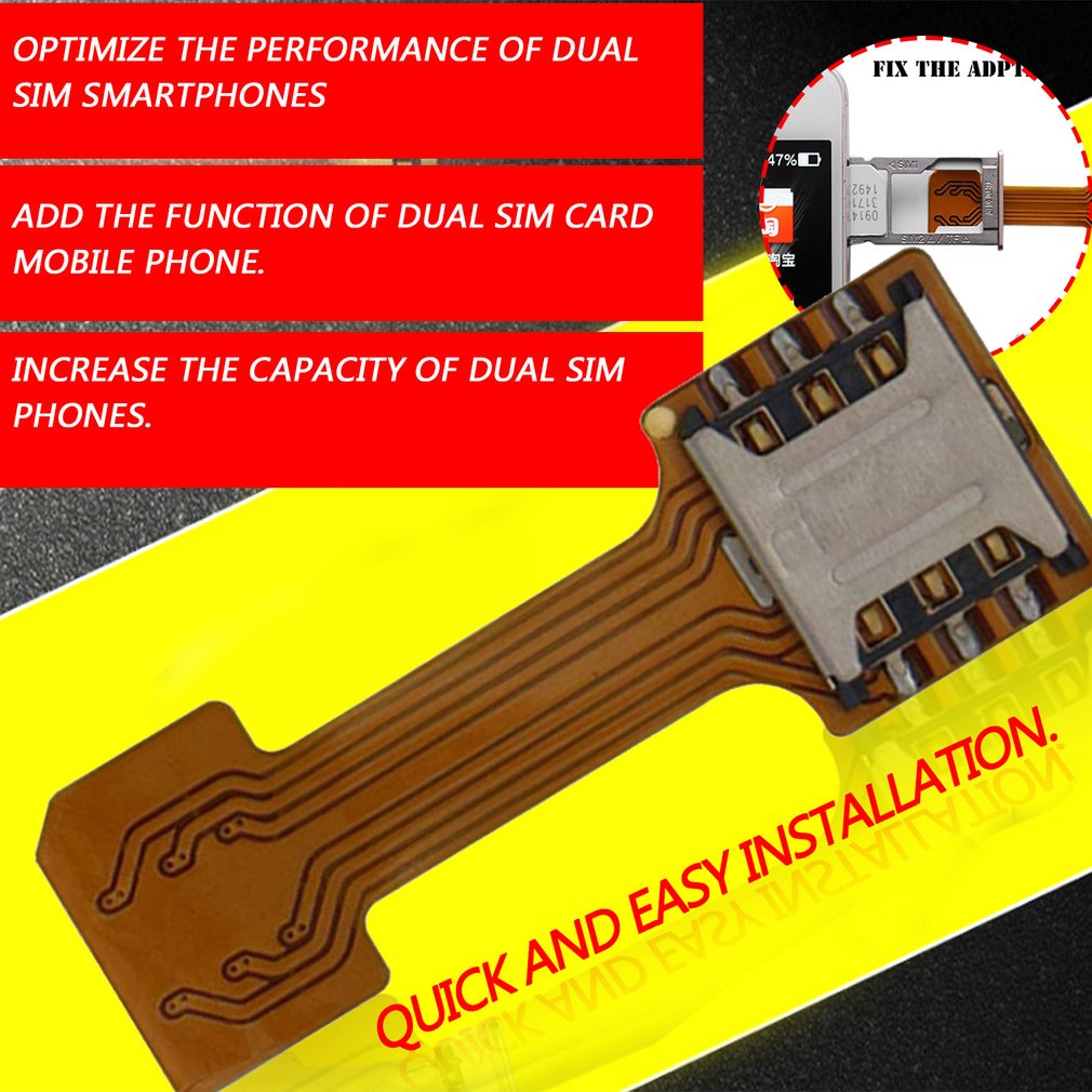 1PCS Universal Hybrid SIM Card Slot Dual SIM Card Adapter Micro Extender Nano to Nano for Android Phone For
