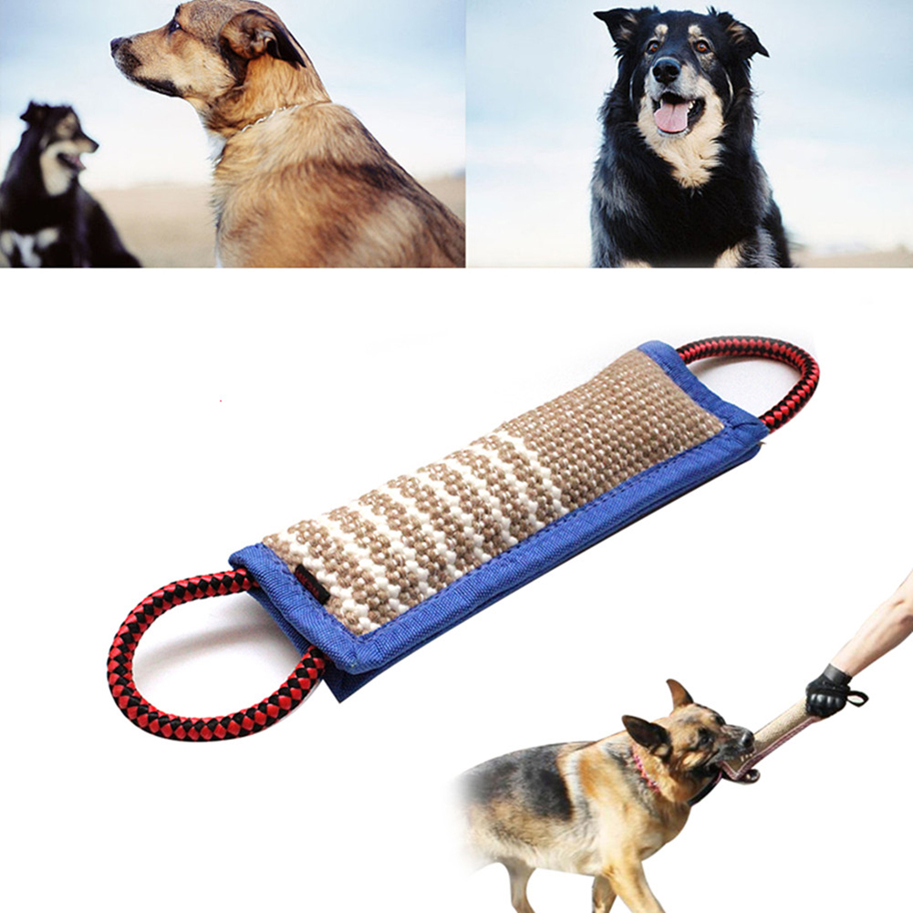 Hundebid slæbebåd legetøj slæbebåd legetøj med to håndtag til voksne hunde og hvalpe til hunde kæledyrstræning legekast