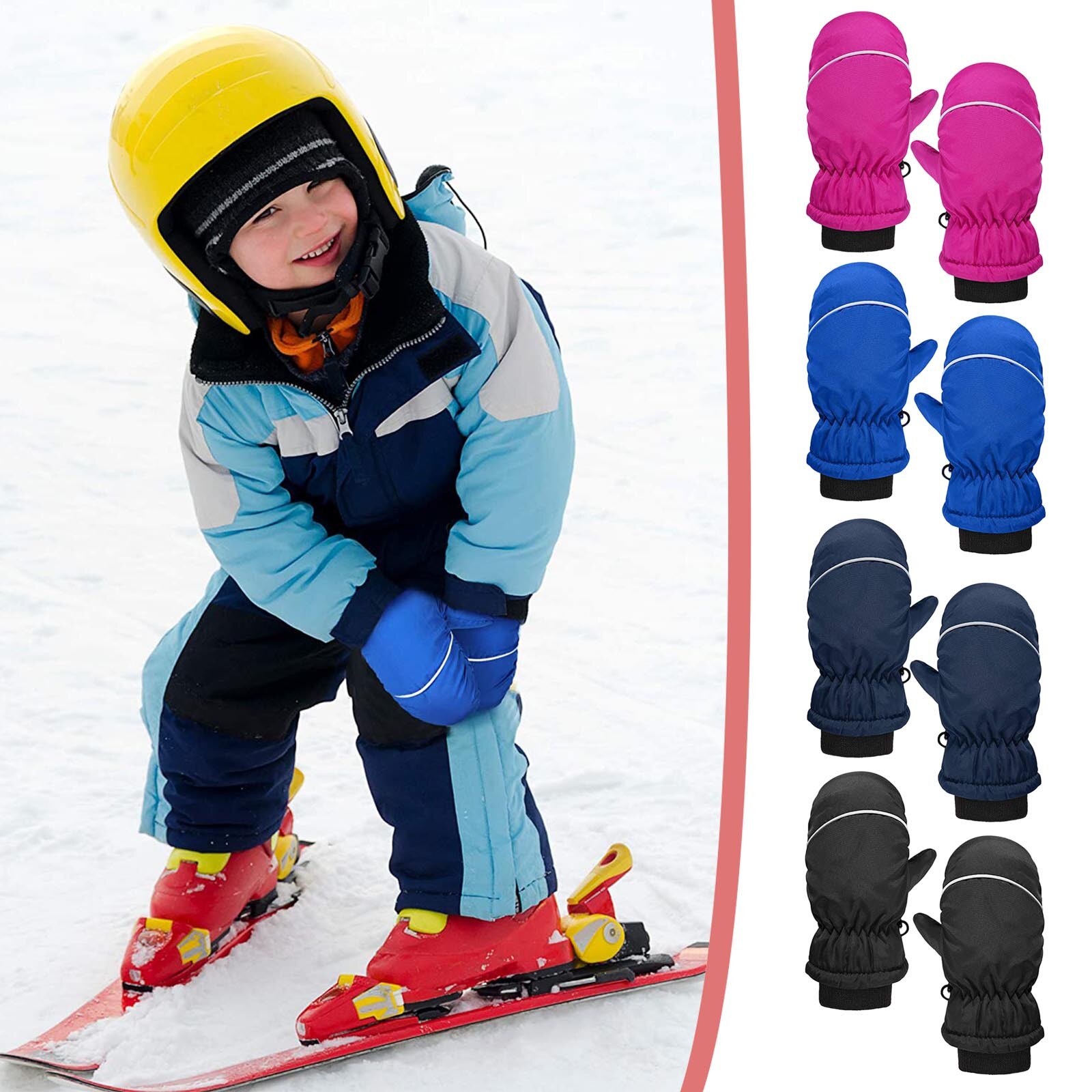 1 Pairs Kinderen Handschoenen Baby Jongens Meisjes Ski Handschoenen Waterdichte Warme Sneeuw Wanten Winddicht Handschoenen Gants Hiver Pour Enfants L3