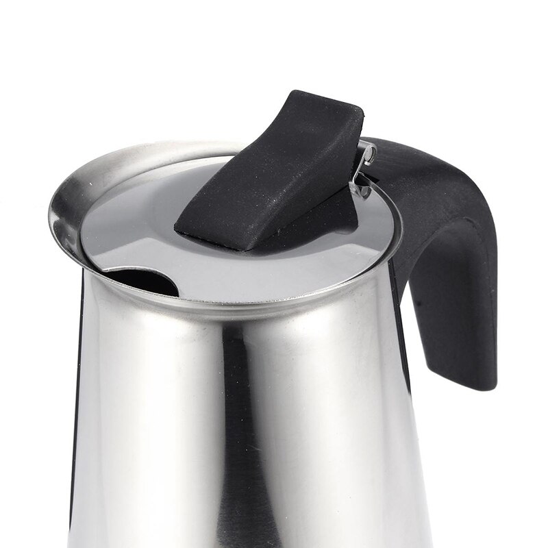200Ml Draagbare Espresso Koffiezetapparaat Moka Pot Rvs met Elektrische Kachel Filter Percolator Koffie Brouwer Waterkoker Pot Kit