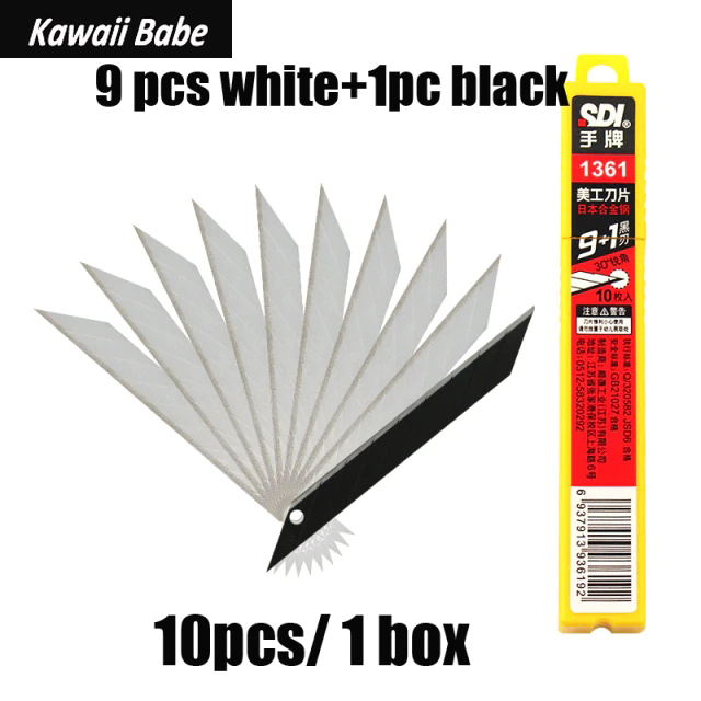 2PCS Utility Knife Self-Locking Metal Blades 9mm Paper Cutter Stationery TOOL KNIFE Safety wallpaper knife School Office: 10pcs Blades