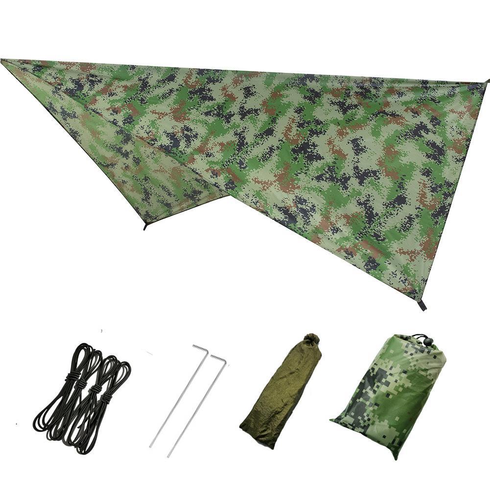Toeristische Luifel Luifel Tarp Tent Schaduw Ultralight Tuin Camping Zonnescherm Waterdichte Luifel Hangmat Camouflage Outdoor Shelt H1I4