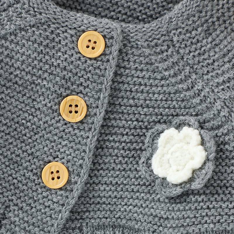 Children Kids Sweater Autumn Baby Girl Flowers Hollow Cardigan Casual Outerwear Coat Clothes#2