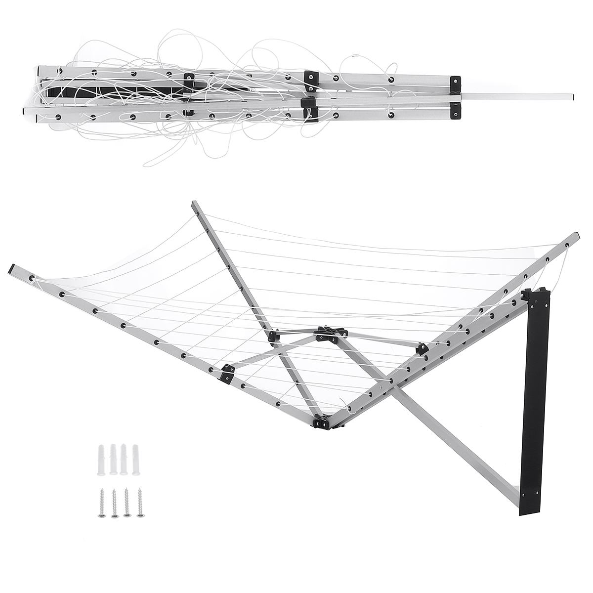 Porte-linge mural rétractable, support pour sèche-linge, serviettes, sèche-linge, linge, balcon, 15KG