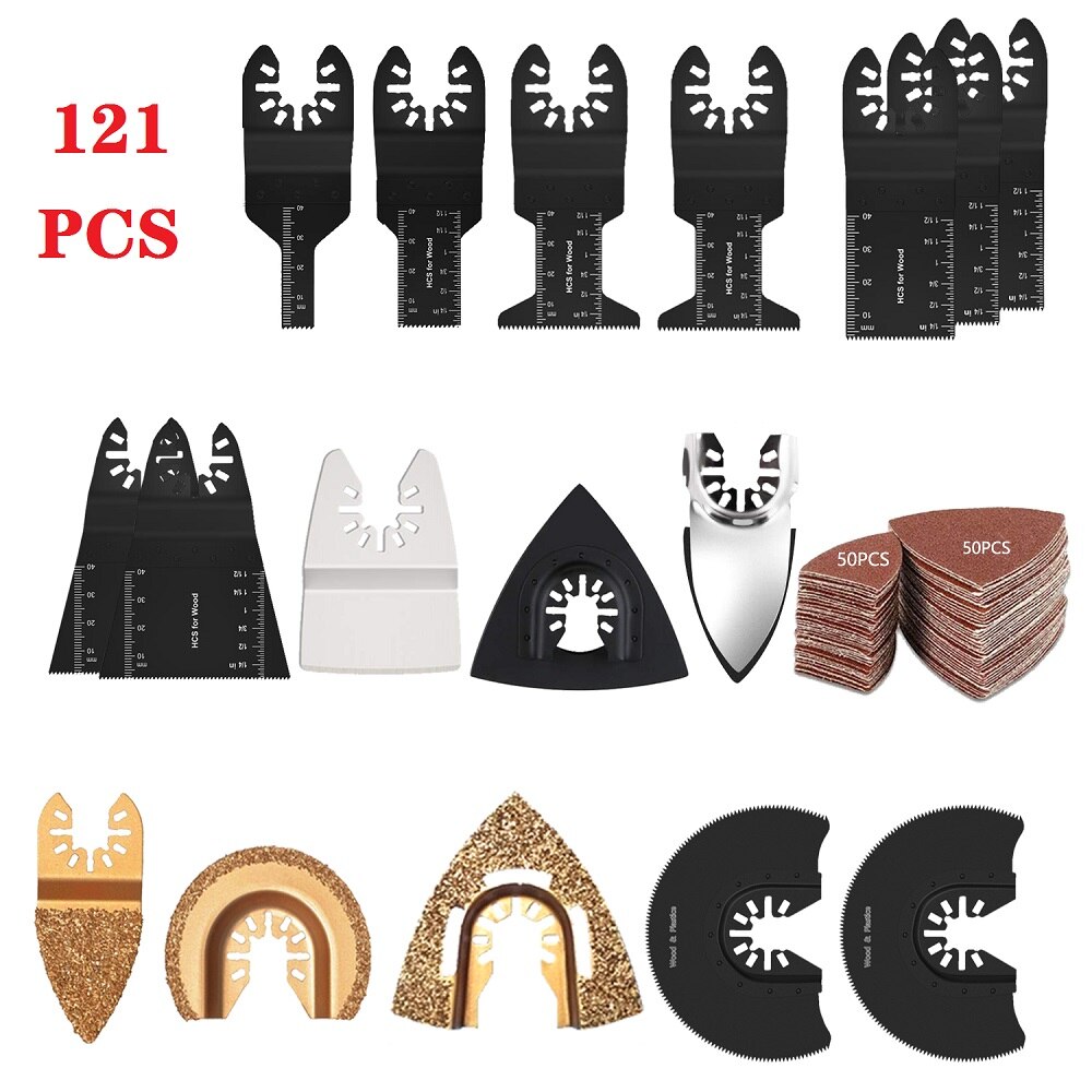 Universal Oscillating Multi Tool Saw Blade Quick Release Dewalt for Renovator Power Tool Wood Cutting 10-121Pcs/Set: 121PCS