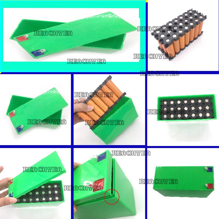 Caja de batería de iones de litio de 12V, 10Ah/15Ah, 18650, tamaño L150 x W65 x H94mm, carcasa de plástico ABS