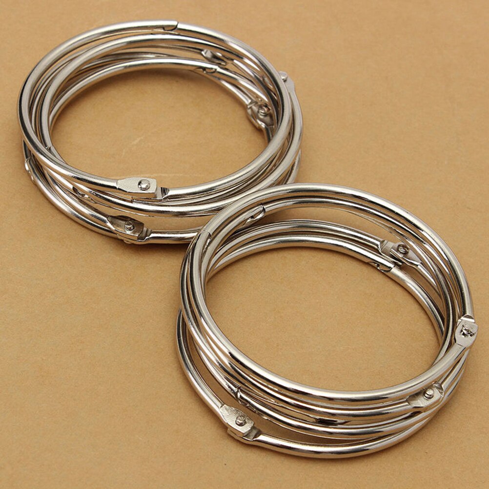 10 Pieces Of Metal Ring Binder Bookshelf Hinge Ring Keychain Adhesive DIY Craft Photo Album Scrapbook Split Ring 19mm-75mm