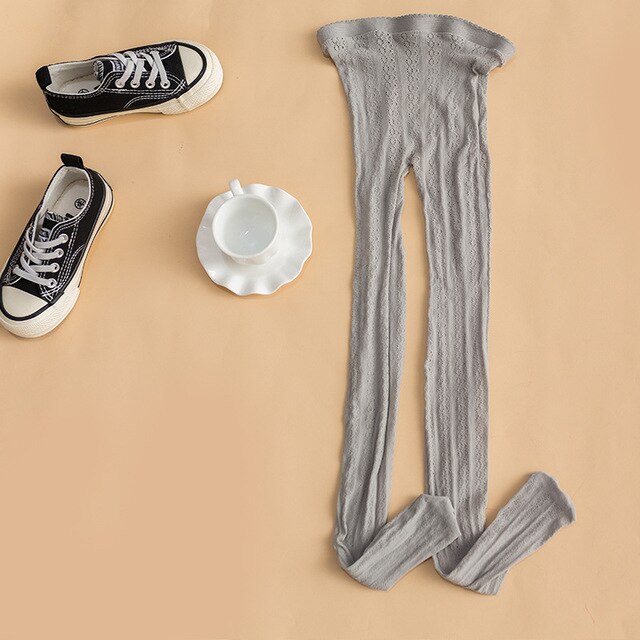 Fin gode barn jenter strømpebukse casual hvit svart bomull stretch tynn pustende tights for barn jenter: Grå / 10-13 år gammel