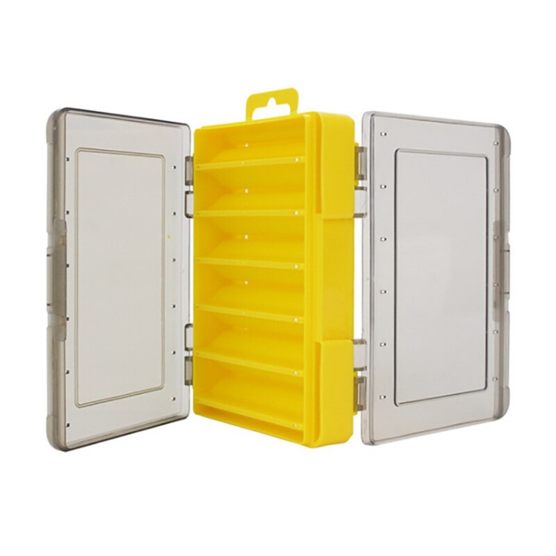 Double Sided Fly Fishing Tackle Box 12 14 Compartments Bait Lure Hook Storage Box Plastic Lure Storage Case High Strength h: A1