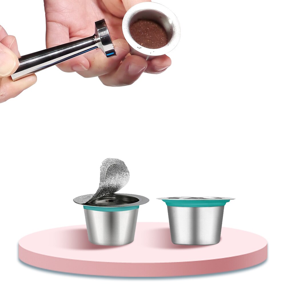 10 stk nespresso kaffepuder rustfrit stål genopfyldelige kapsler nesspreso genanvendelige kaffefilterkop gør-det-selv-kaffemaskineværktøj