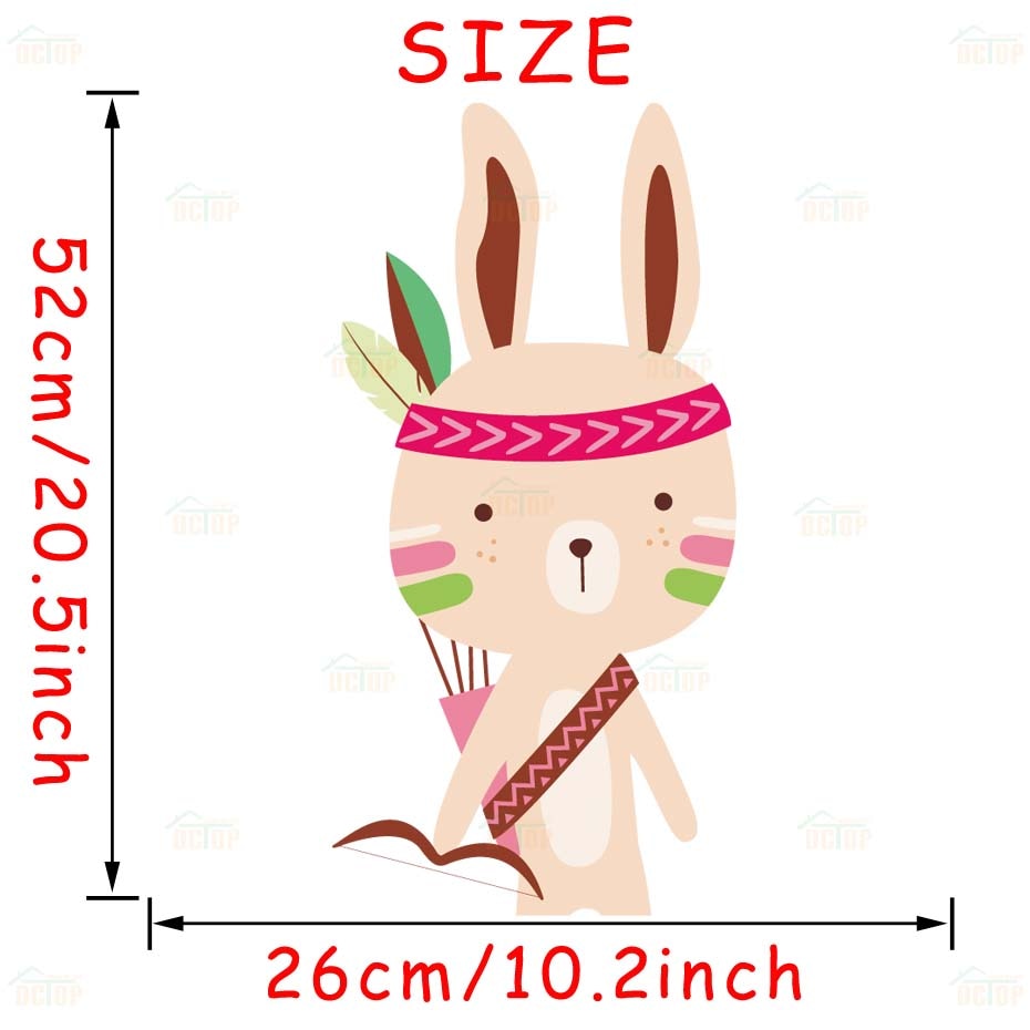 Chasse Tribal bois raton laveur chat mur décalcomanie chambre décor lapin ours autocollants pour pépinière enfants chambre maison murale: FCS8433