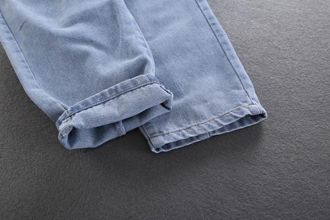 Baby drenge jeans bukser efterår forår børn denim bukser børnetøj bomuld afslappet drengetøj 2-6 år blå og beige