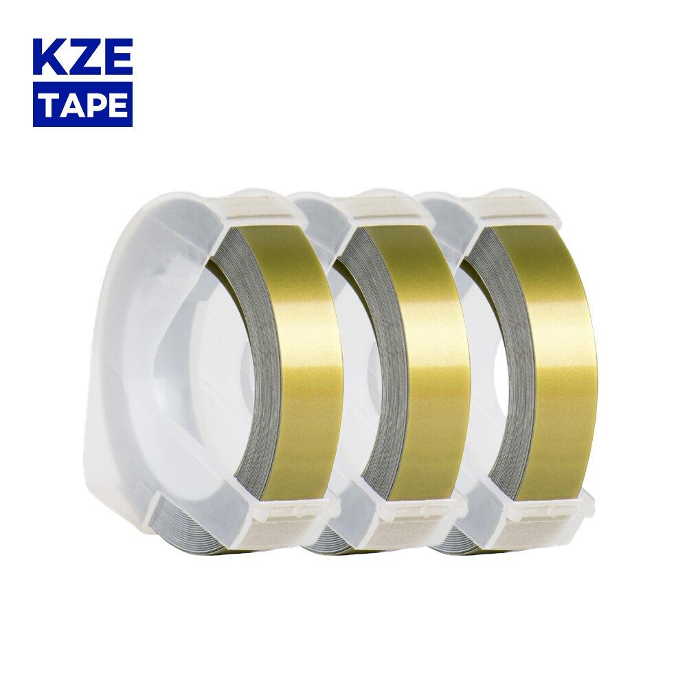 3 Rolls/lot 20 colors 9mm 3D Embossing Label Tape Compatible Dymo 1610 12965 Manual Label printer for Motex E101 Label Maker: gold