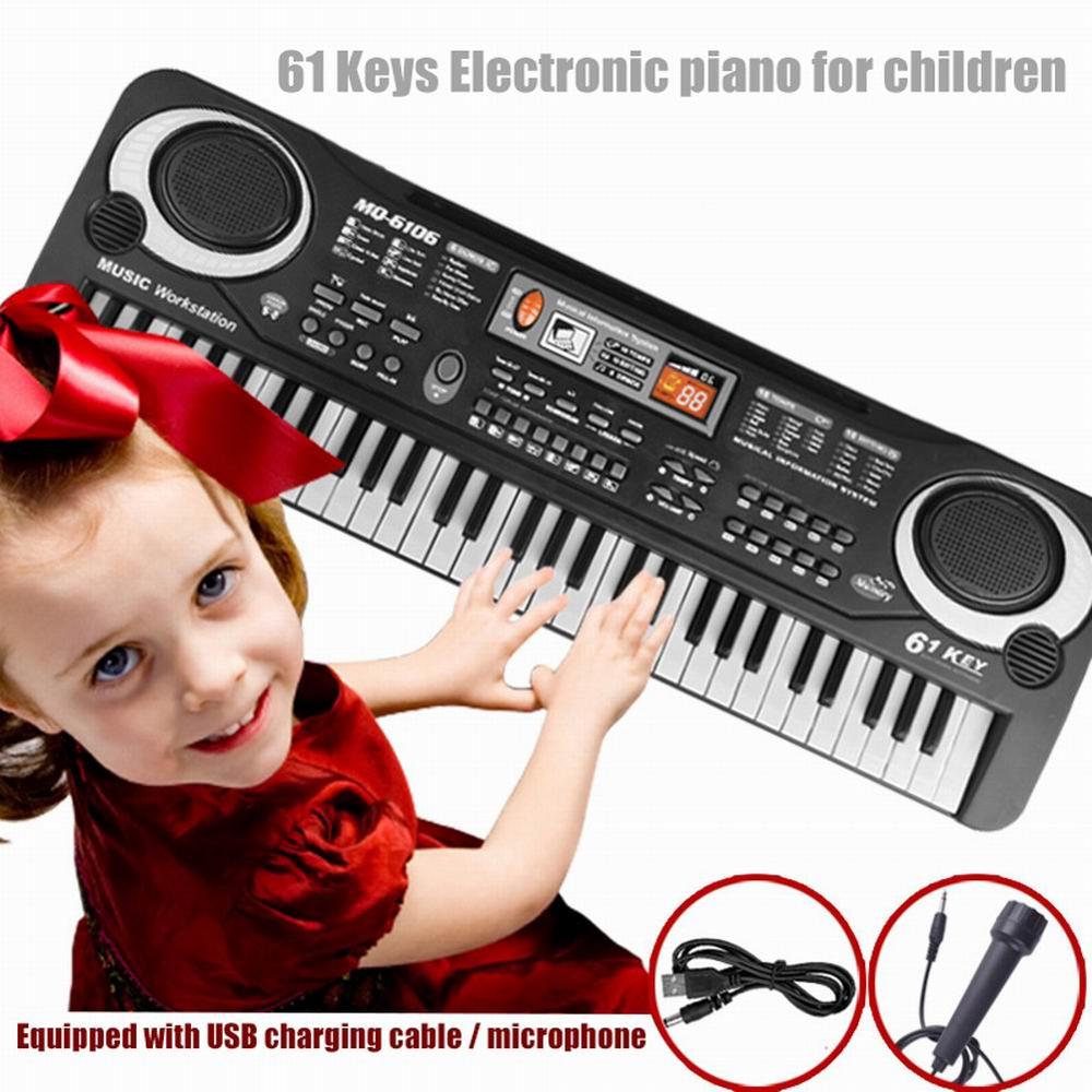 61-Key Digital Electric Piano Keyboard Portable Multi-Functional Keyboard with Microphone Music Keyboard Electric Keyboard