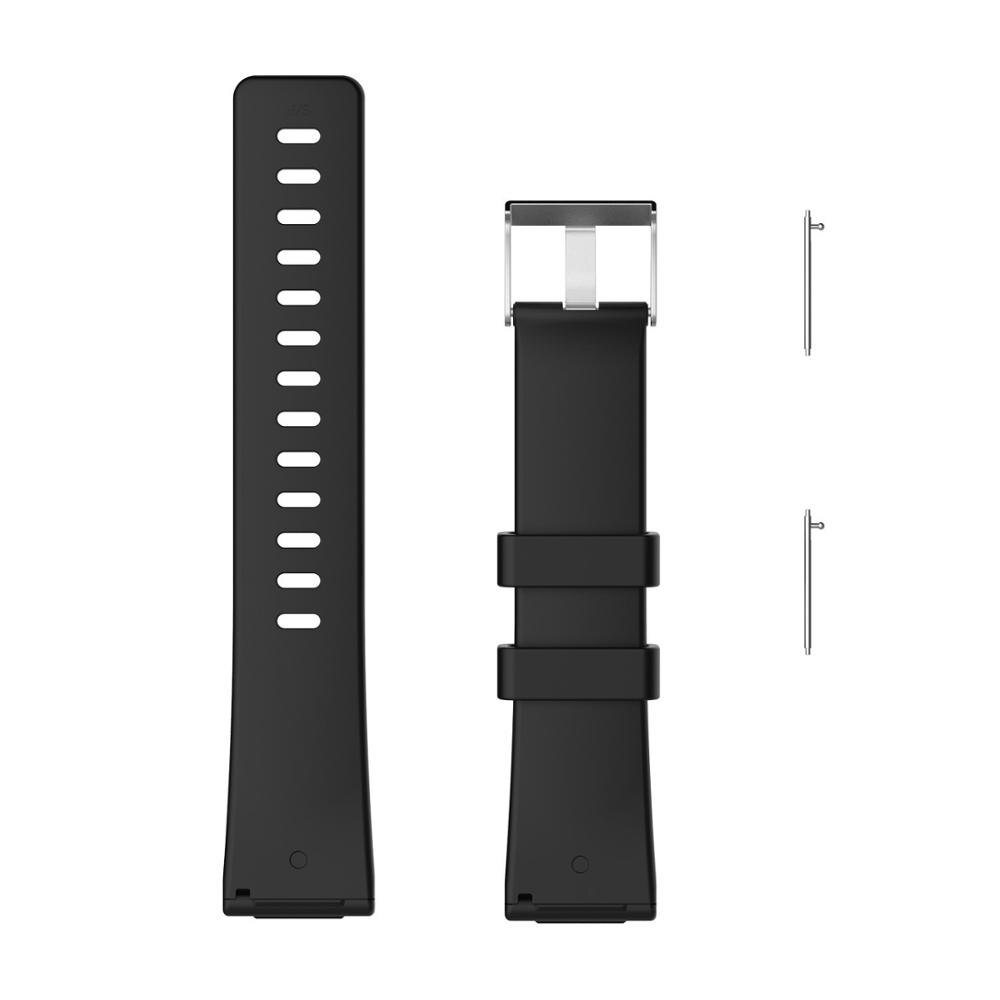 Silicone pulseiras de relógio para fitbit versa 2 esporte macio pulseira de substituição pulseira para fitbit versa lite acessório: Black / L