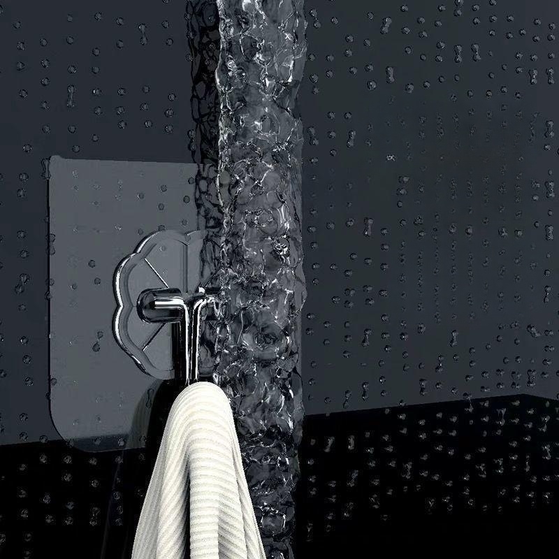 1-10 pezzi ganci autoadesivi resistenti in acciaio inossidabile trasparente appendiabiti per chiavi per cucina porta del bagno parete multifunzione