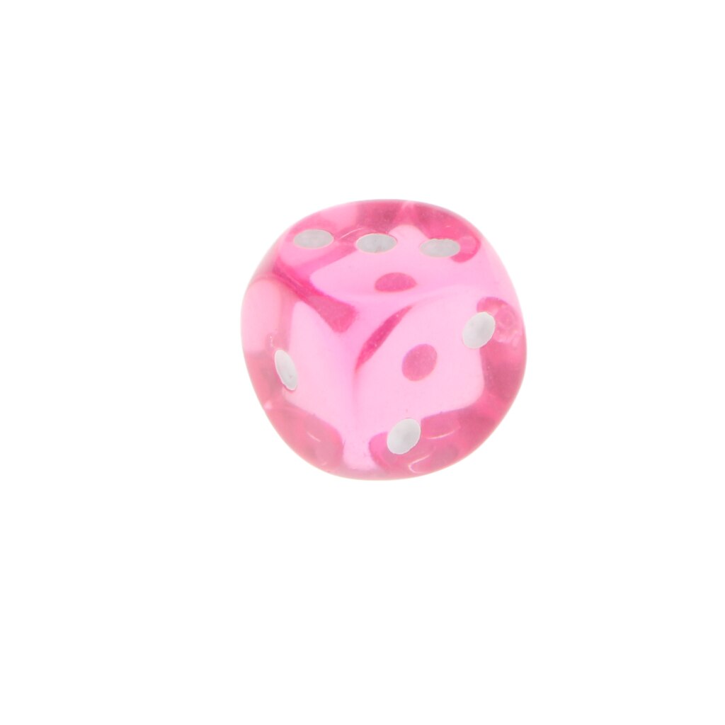 10-piece transparente rosa vermelho 6 face d3 acrílico dados jogos educativos