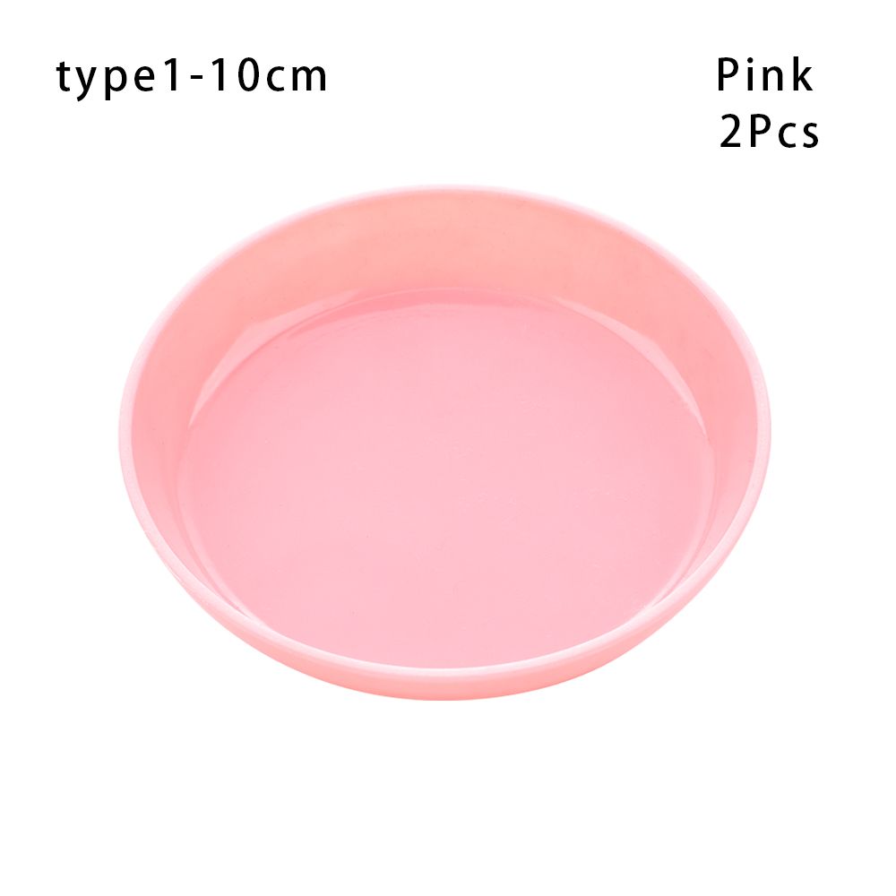 2Pcs Plastic Flower Pot Durable Heavy Duty Plastic Tray Saucers Indoor Outdoor Plant Saucer Drip Trays: Pink1-10cm