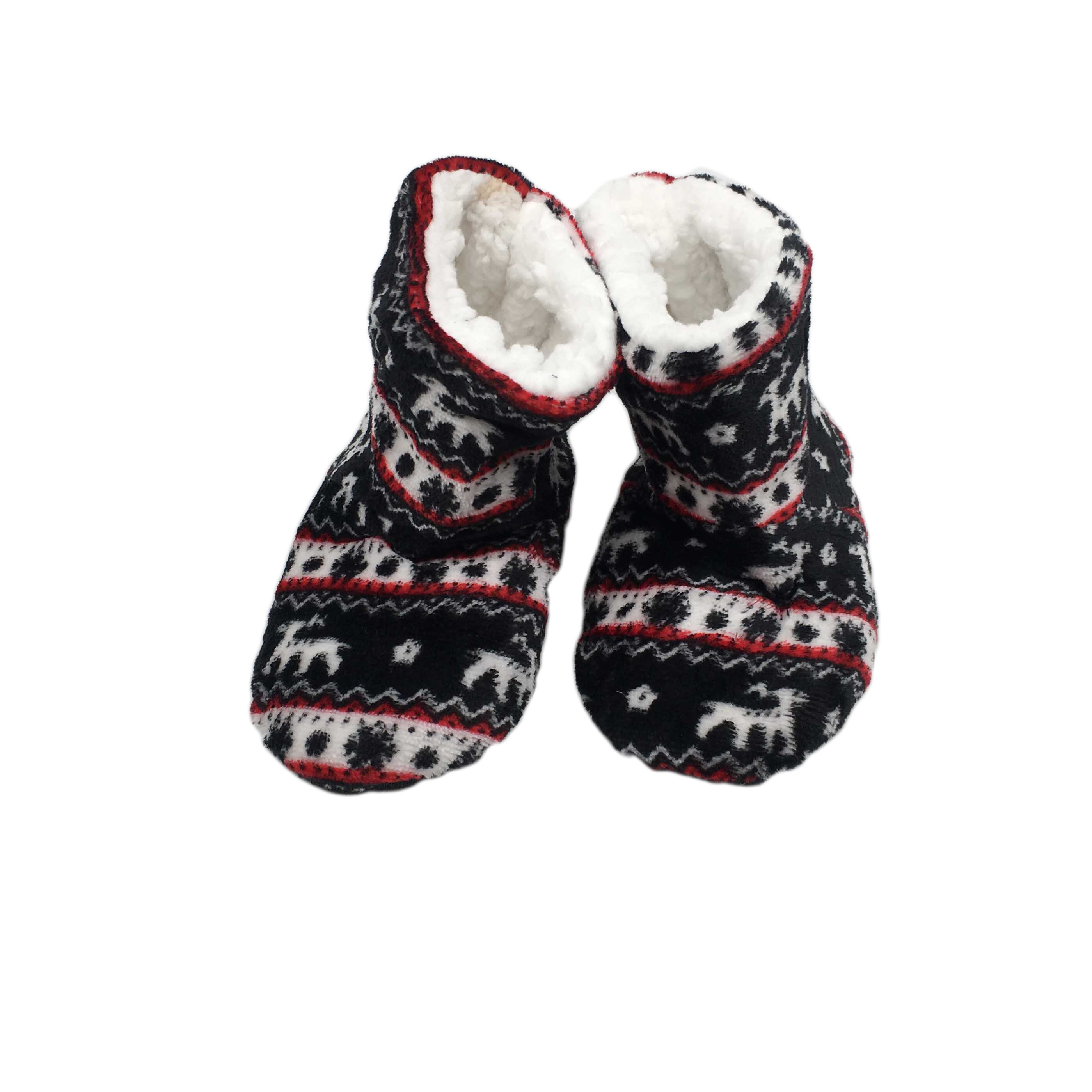 Kinderen zachte, warme schoenen voor binnen, antislip, zachte onderkant, schattige dierenprints, pantoffels, babymeisjes, jongens, warme schoenen voor binnen: Zwart / 28