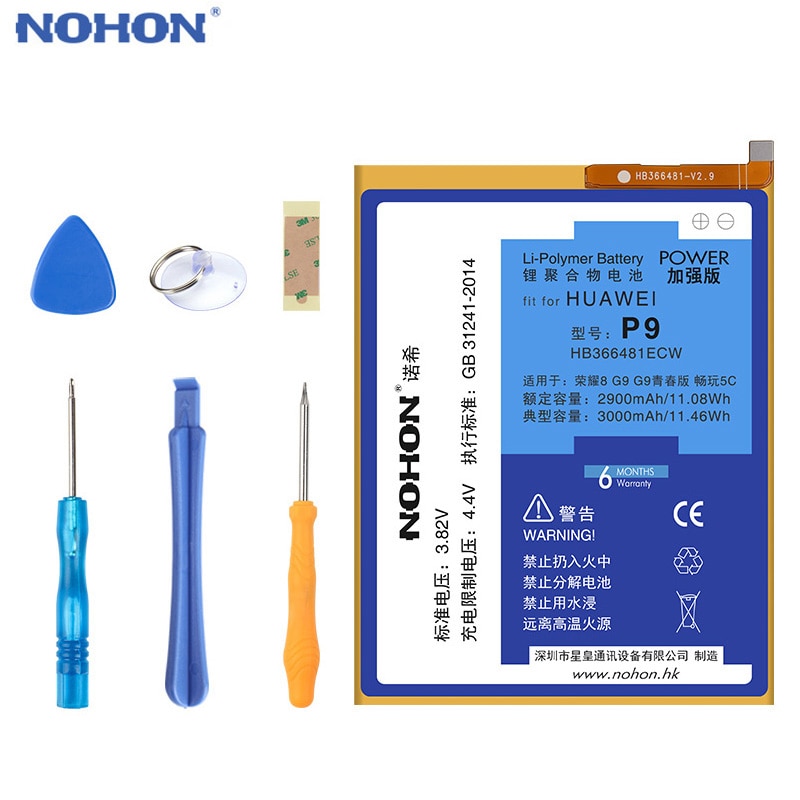 Batería Original NOHON HB366481ECW para P8 P9 Lite P Honor inteligente 6 7 8 9 9i 5C 7i/P10 P20 Lite/Y6 II herramientas de reemplazo de teléfono