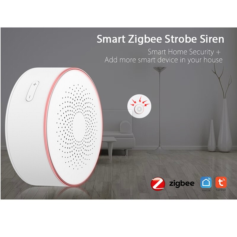 Lonsonho zigbee smart sirene smart home sikkerhed alarm lyd stemme politi sirene horn kompatibel tuya zigbee sensorer