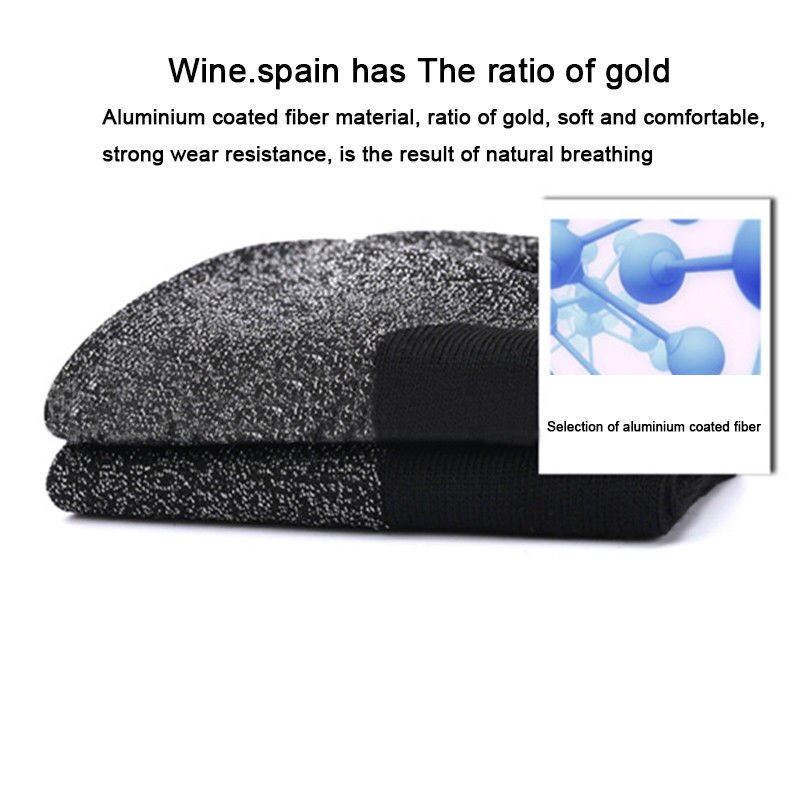Newset Heat Fibers Below Socks for 35 Aluminized Keep Feet Insulation Long Black Sports Sock Warm Sportswear Accessories