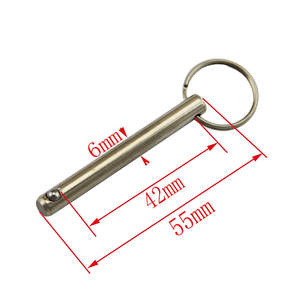 Diameter 1/4 " & 6mm rostfria kulstift, användbar längd 16-90mm med fjädrande kula för biminitop, marin hårdvara: Lila
