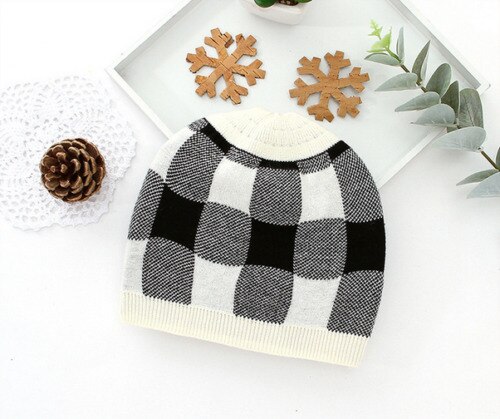 Béret/Bonnet Bébé 6-24 Mois - Motif Carreaux Plaid - Coton - Unisexe - Neuf Avec Étiquettes