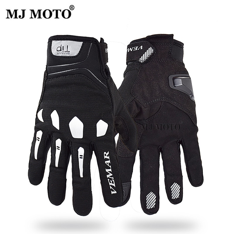 Motorhandschoenen zwart Racing Leather Motorcycle wit Road Racing Team Glove heren zomer winter -leer wit-1-L