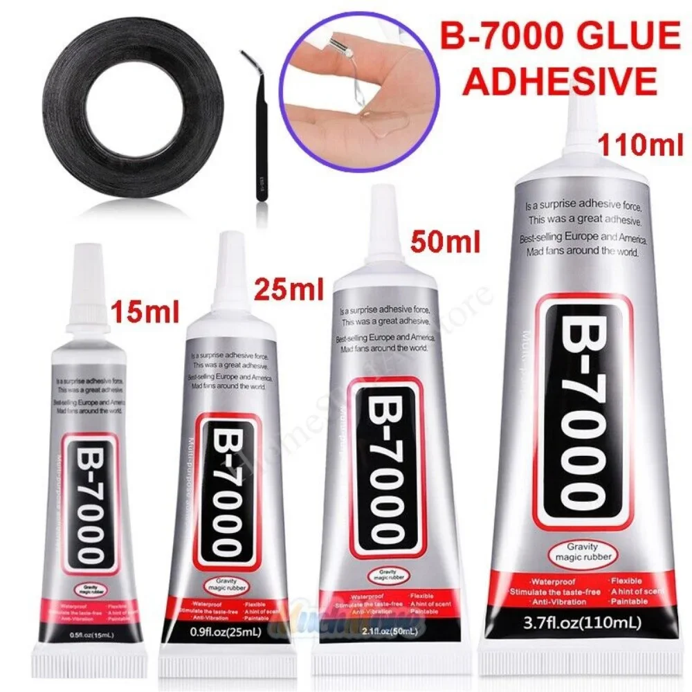 15/25/50ML E8000 Liquid Strong Glue B-7000 Adhesive Glass Glue for Nail Art Cell Phone LCD Touch Screen DIY Resin Jewelry Repair
