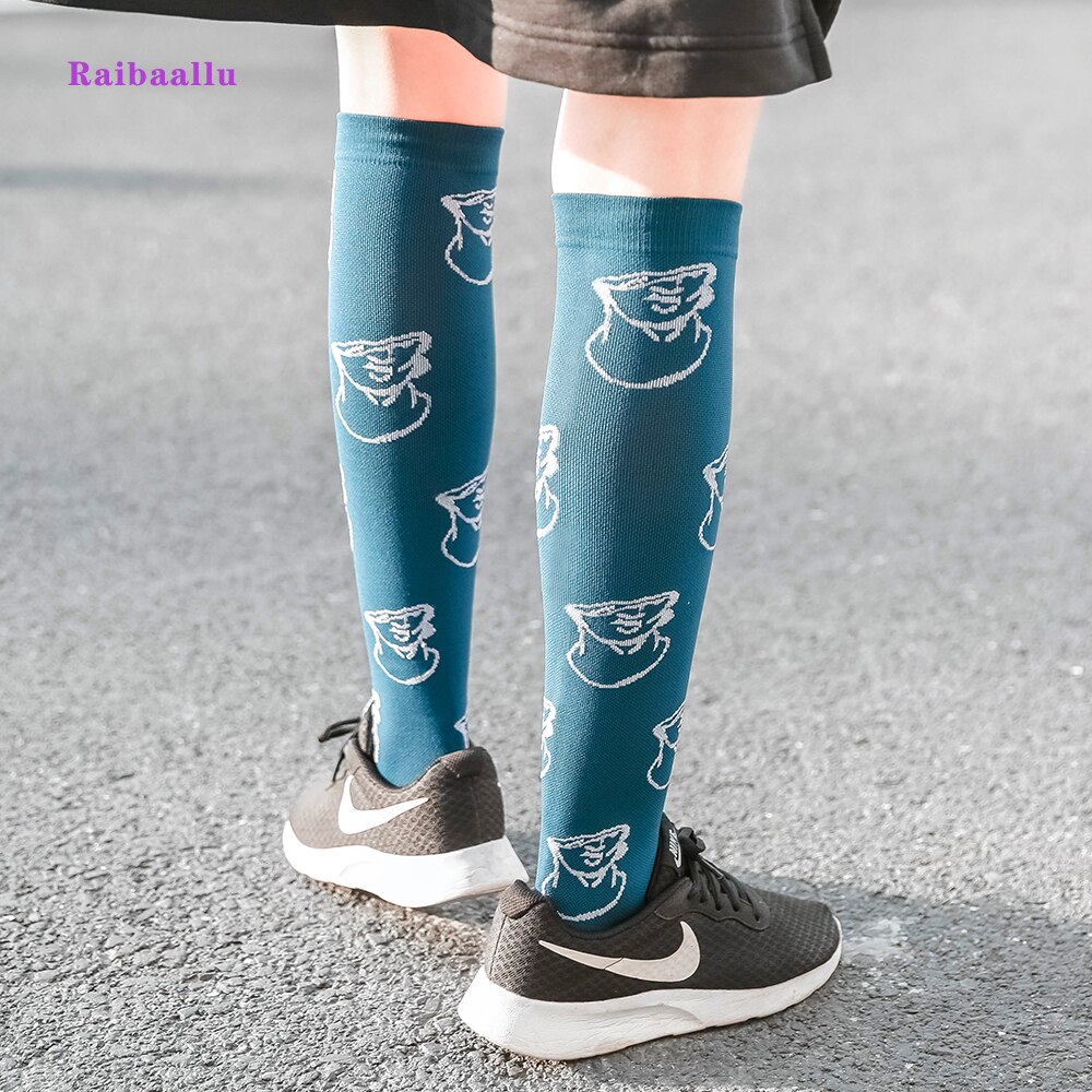 Raibaallu long tube high elastic leg compression Socks 5/lot women Men 20-30mmHg Knee-High for Running Jog Travel Hike Nurses