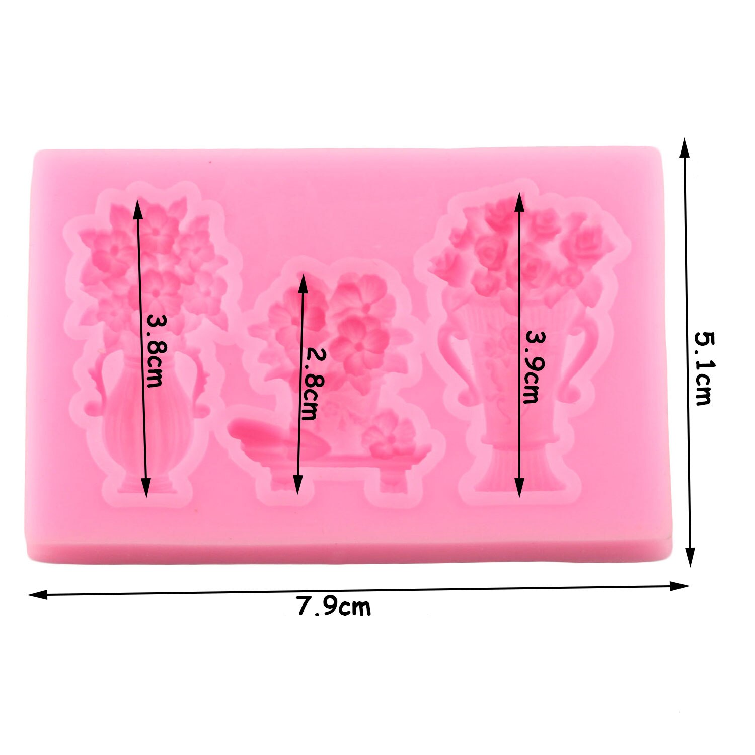 Sugarcraft Flower Silicone Mold Vase Cupcake Topper Fondant Cake Decorating Tools Candy Polymer Clay Chocolate Gumpaste Moulds